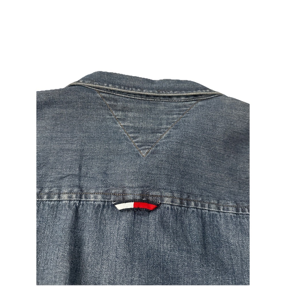 Tommy Hilfiger Shirt Men's XXL Denim Long Sleeve Button Down Blue Jean‎ Vintage - Picture 11 of 13